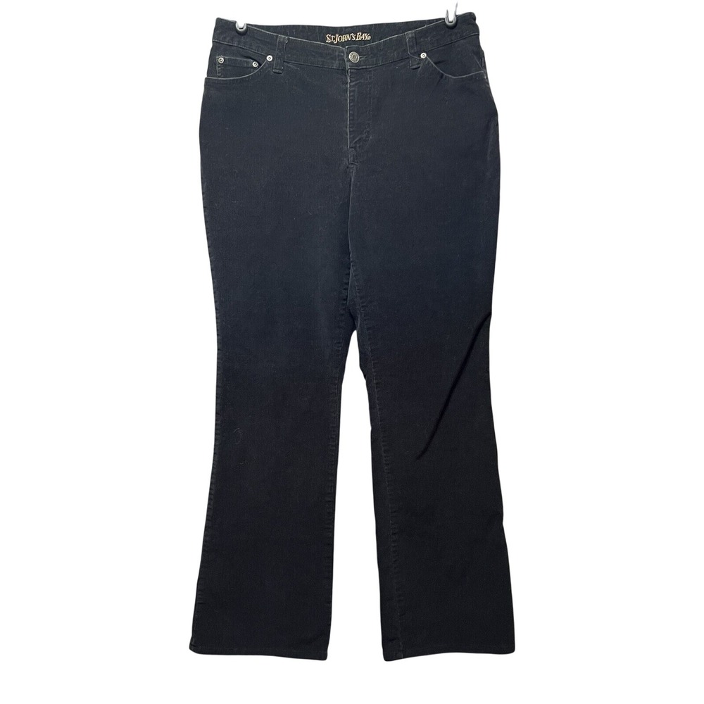 St‎ John's Bay Corduroy Pants Womens 10 Boot Cut Black